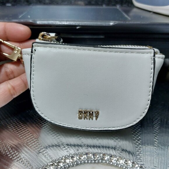 DKNY Clip On Handbag Keychain Mini Bag Coin Purse Pouch Smooth Leather Style 2 - Picture 5 of 11